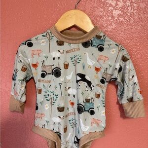 Farm Animal Print baby romper